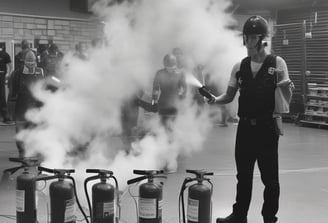 formation manipulation d'extincteurs en situation réel