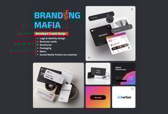 Designing brand identity and marketing graphics at Advertizer Digital Powerhouse for impactful visua