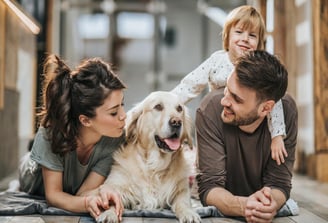 Happy dog and cat in their new Santa Ynez Valley home – pet-friendly real estate and mortgages