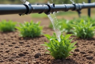 A rustic village setting features traditional mud-brick houses with thatched roofs, and livestock such as cows grazing in the foreground. Large bundles of corn are stacked on wooden structures, and a person is tending to the animals under a clear blue sky.