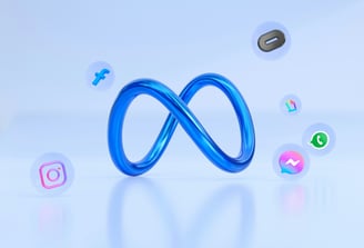 a blue infinity - looped looped looped around a blue and white background