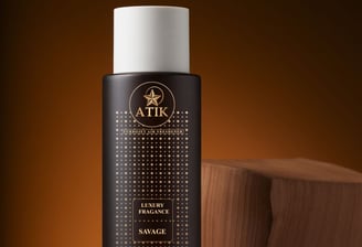 a bottle of an aitk hd air freshener with a logo on it