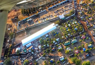 Vista aérea do Parque Vitória em Cristo, Pacajus-CE.