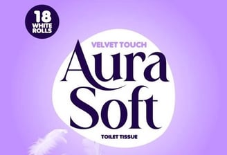 Aura Soft Velvet Touch toilet tissue