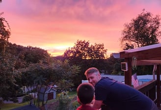 the canddiate watching a sunset in Chicopee