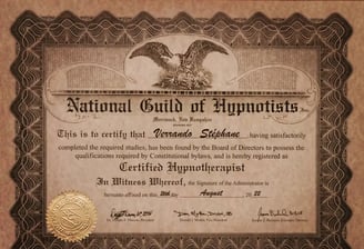 diplome certification d'hypnose NGH de stephane verrando