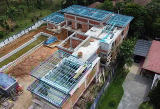 A 15,000 square foot built-up area Bangalow construction project by Shockwave Builders.