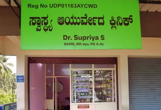 Swasthya Ayurveda Clinic located in the hearts of Basrur Moorkai