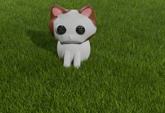 Stylized 3D cartoon cat model designed for animation and games.