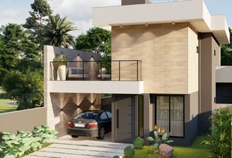 a house with a car parked in front of it