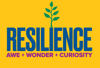 a yellow and blue sign that says resilince ave ave wonder wonder wonder wonder