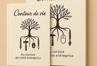 Livres biographiques avec un arbre et des racines outils en couverture