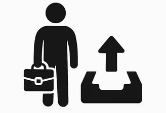 a man with a briefcase and suitcase