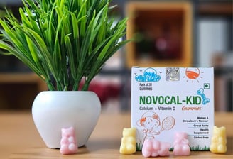 Novocal Kid Gummies – Delicious Calcium & Vitamin D3 gummies for strong bones, healthy teeth, growth