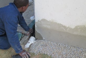 Specialized drainage pipe inspection before final aggregate laying for adequate drainage, Johannesburg, Honeydew