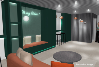 Illustration image of our appart'hotel's welcome hall.