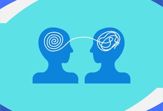 two headshote of two people with a spiralle and a spiralle