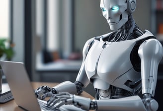 A humanoid robot stands on the tiled floor near a bright green wall that displays a sign for the Goethe-Institut along with its opening hours. A sanitizer dispenser is mounted on a stand near the robot.