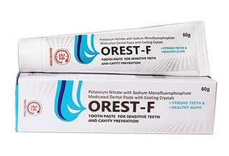 Orest-F Toothpaste – Potassium Nitrate & Sodium Fluoride formula for sensitive teeth relief, enamel 