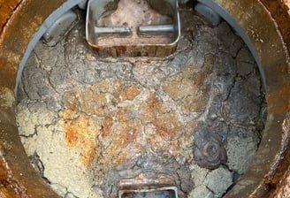 A blocked septic tank in Warrington