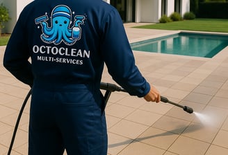Nettoyage haute pression OctoClean – terrasse à Étampes (Essonne)