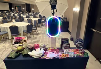 Image of a photo booth setup at a corporate event