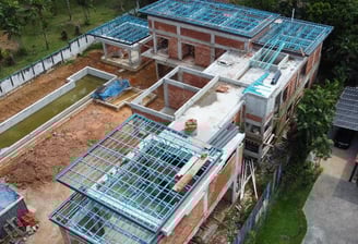 A 15,000 square foot built-up area Bangalow construction project by Shockwave Builders.