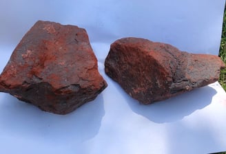 red hematite iron ore in textured, earthy tones for industrial and pigment applications