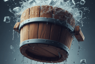 Seau d'eau froide pour sauna en bois, eau glacée