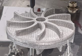 A propeller made with a new metal 3d printing (or additive manufacturing) technology.