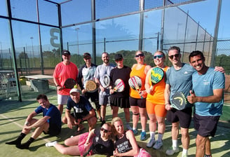 people in the padel court padel lessons