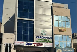 An image showing building front of Vardhman Neuro Spine & Orthopedic Hospital in Karnal