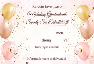 kvietimas į gimtadienį
