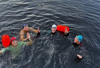 enduranceID team on the open water swim practice