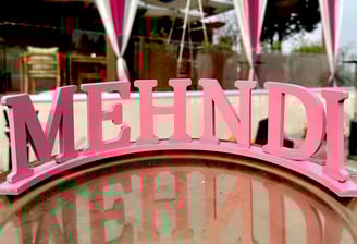 3D cutout text for Mehendi ceremony