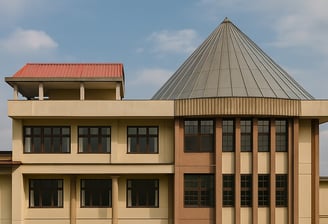 a visualization of a modern African music school