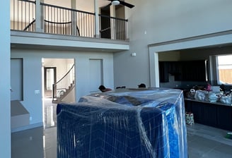full motion moving, moving a house with a large open floor plan with a ceiling fan