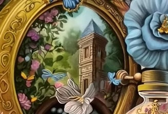 a painting of Alice in wonderland, fantasy, htcreation exclusive