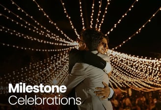 Two people hugging in an event