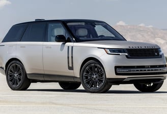 Range Rover parked on display on a runway for a show