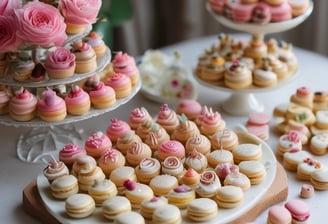 brown and white cupcakes on white table