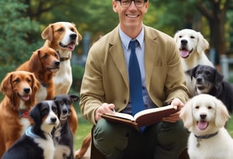 Several trainers and sea lions on a platform surrounded by water, performing in an aquatic show setting. The setup includes wooden structures and decor resembling a nautical theme, with trainers wearing matching uniforms and actively engaging with the sea lions.
