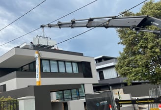 crane installing glass