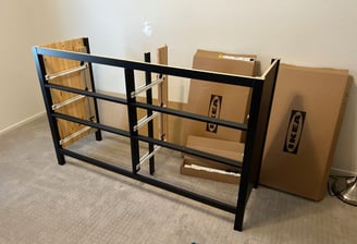 Assembling an Ikea dresser