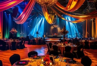 a large room with a chandelier and a chandelier