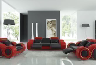 Red & black sofa by afsar sofa repair