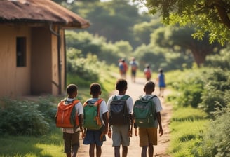 A blue Academy Study Bible with gold lettering is placed on a wooden surface. In the background, there are blurred objects including a white vase with dark stems and a black cylindrical container.