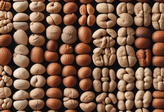 a variety of nuts nuts and nuts in a row