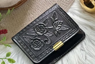 Small Leather Wallet for Women • Minimalist Engraved Wallet
