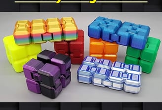 Anti-stress infinity cube, 3D Printed, Sensory toy, Stimulation